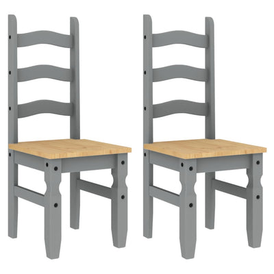 Ruokatuolit 2 kpl Corona harmaa 42x47x107 cm täysi mänty