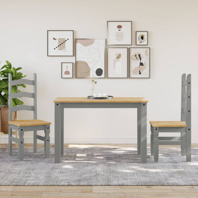 Ruokatuolit 2 kpl Corona harmaa 42x47x107 cm täysi mänty