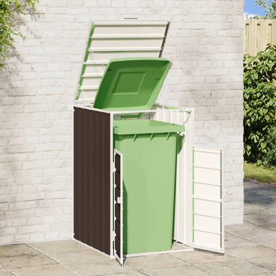 Wheelie Bin Säilytys Single Bin Ruskea 72x81x115 cm Teräs