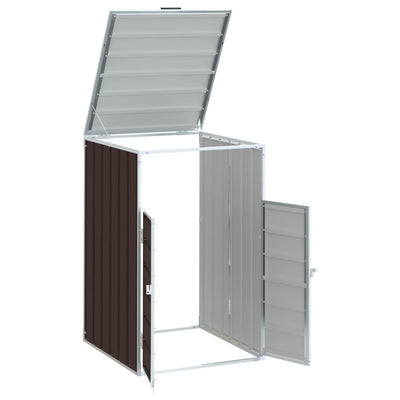 Wheelie Bin Säilytys Single Bin Ruskea 72x81x115 cm Teräs