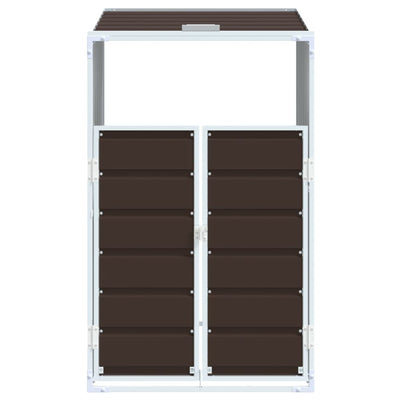 Wheelie Bin Säilytys Single Bin Ruskea 72x81x115 cm Teräs
