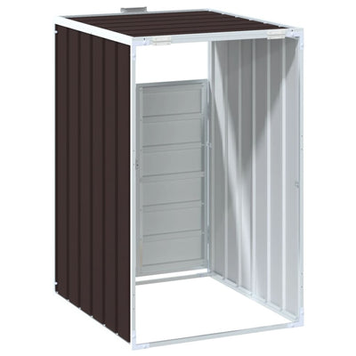 Wheelie Bin Säilytys Single Bin Ruskea 72x81x115 cm Teräs