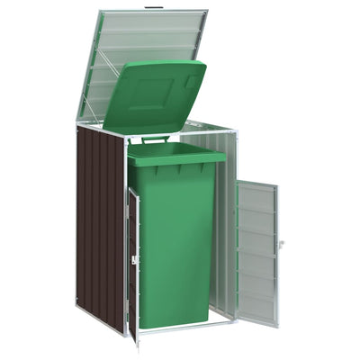 Wheelie Bin Säilytys Single Bin Ruskea 72x81x115 cm Teräs