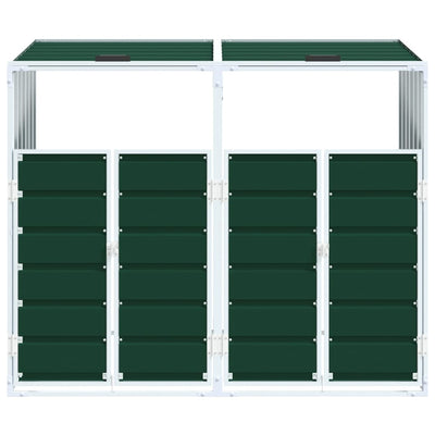 Wheelie Bin Säilytys kaksoisastioille Vihreä 144x81x113cm Teräs