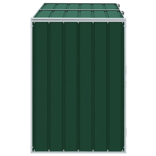 Vihreä wheelie bin säilytys kaksoisastioille Torres 144x81x113cm (teräs)