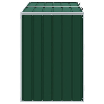 Wheelie Bin Säilytys kaksoisastioille Vihreä 144x81x113cm Teräs