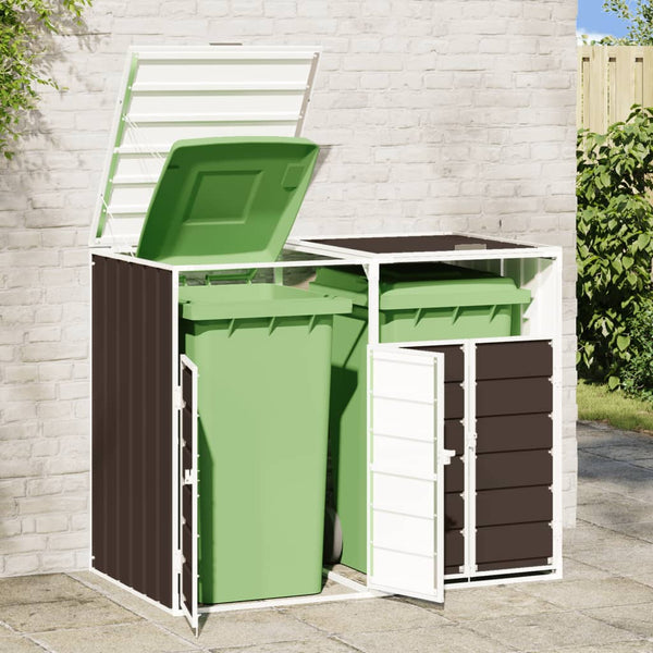Ruskea wheelie bin säilytys double bins Torres 144x81x113cm (teräs)