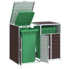 Wheelie Bin Säilytys Double Bins Ruskea 144x81x113 cm Teräs