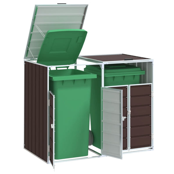 Ruskea wheelie bin säilytys double bins Torres 144x81x113cm (teräs)
