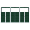 Wheelie Bin Säilytys Triple Bins Vihreä 216x81x115 cm Teräs