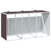 Wheelie Bin Säilytys Triple Bins Ruskea 216x81x115 cm Teräs