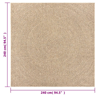 Matto ZIZUR 240x240 cm juuttityyli sisä- ja ulkokäyttöön