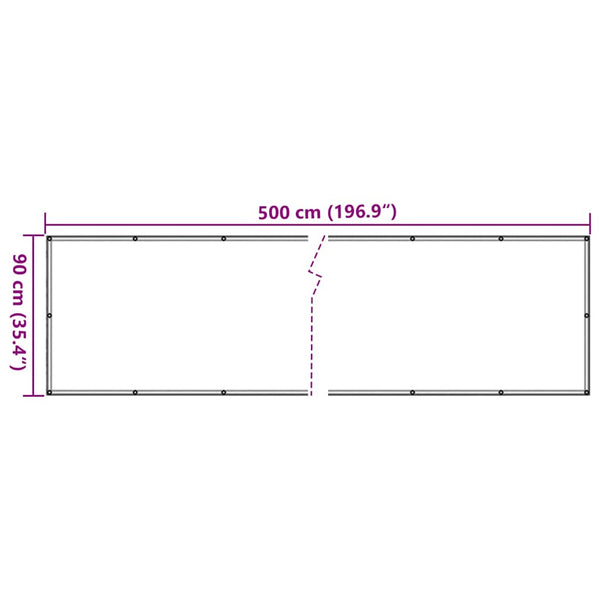 Parvekkeen yksityisyyssuoja harmaa 500x90 cm PVC