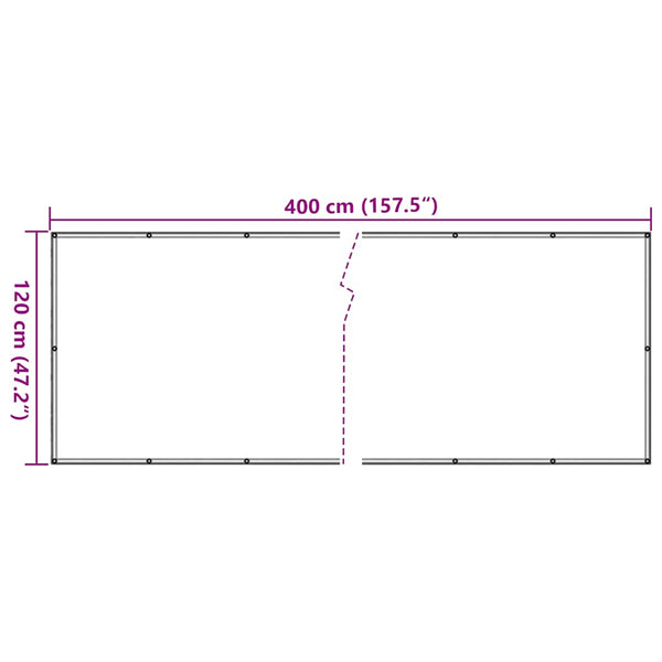 Parvekkeen yksityisyyssuoja valkoinen 400x120 cm PVC