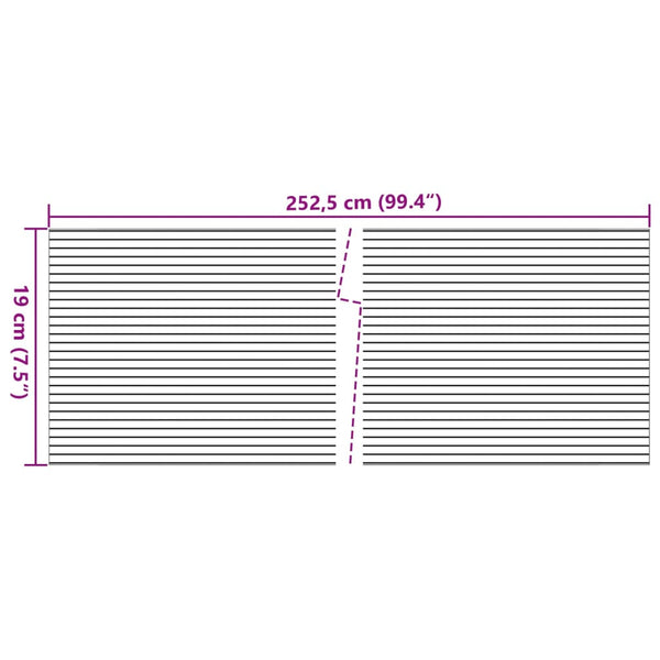 Puutarhan yksityisyydensuojat 10 kpl v.harmaa 252,5x19 cm PVC
