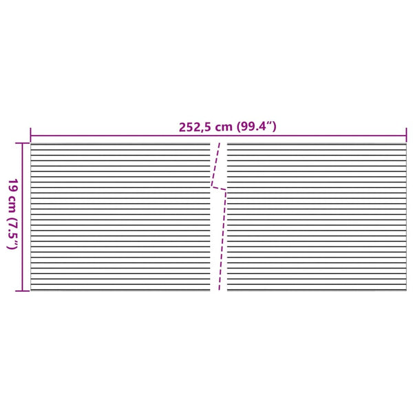 Puutarhan yksityisyydensuojat 10 kpl harmaa 252,5x19 cm PVC