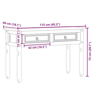 Konsolipöytä Corona 115x46x73 cm täysi mänty