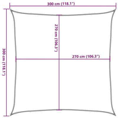 Aurinkopurje 160 g/m² vaaleanharmaa 3x3 m HDPE