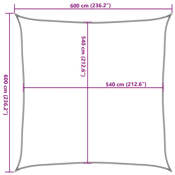 Aurinkopurje 160 g/m² vaaleanharmaa 6x6 m HDPE