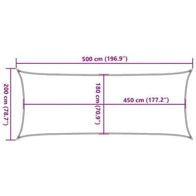 Aurinkopurje 160 g/m² suorakaide vaaleanharmaa 2x5 m HDPE