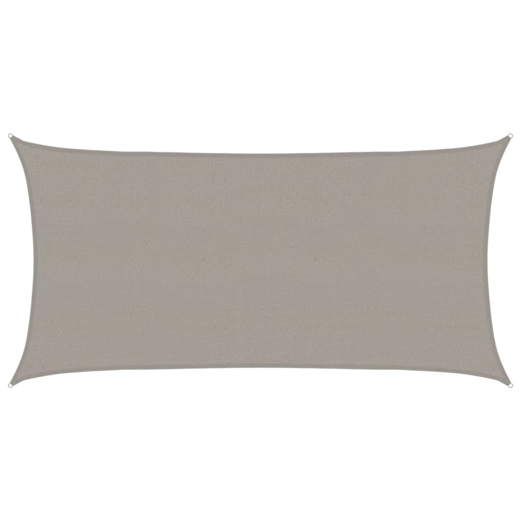 Aurinkopurje 160 g/m² suorakaide vaaleanharmaa 2,5x4,5 m HDPE