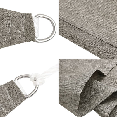 Vaaleanharmaa aurinkopurje Cristodora 3x5 m (160 g/m² suorakaide hdpe)