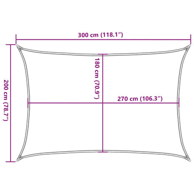 Aurinkopurje 160 g/m² suorakaide hiekka 2x3 m HDPE