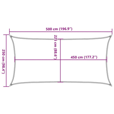Aurinkopurje 160 g/m² suorakaide hiekka 2,5x5 m HDPE