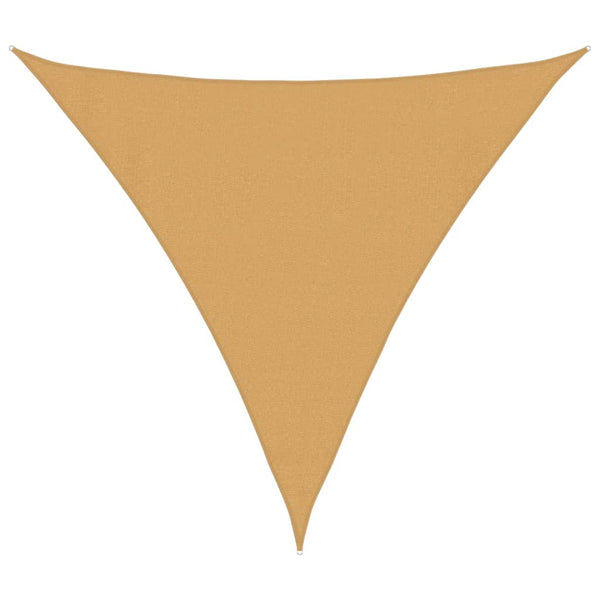 Aurinkokenkäpurje 160 g/m² Kolmionmuotoinen hiekka 3x3x3 m HDPE