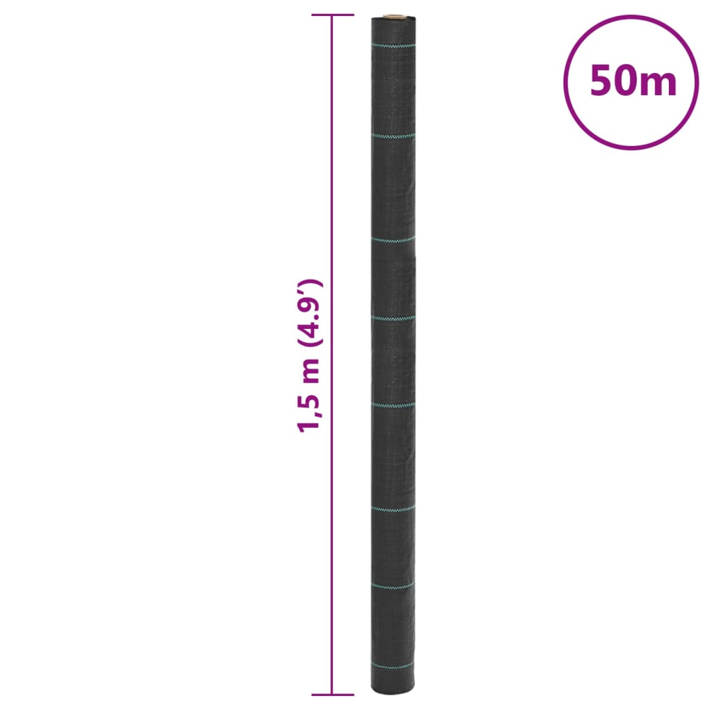 Paulesti rikkaruohomatto musta 1,5x50 m (pp)