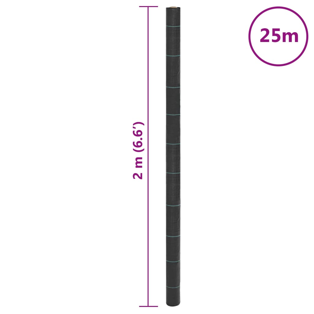 Rikkaruohomatto Paulesti musta 2x25 m (pp)
