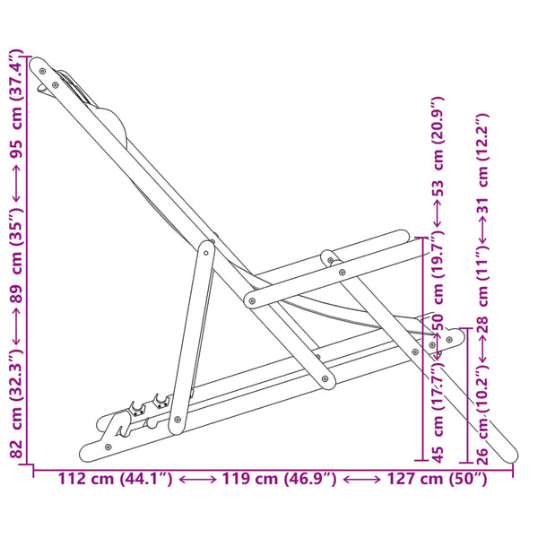 Taitettavat rantatuolit Profiro (2 kpl lehtikuvio kangas ja puu)