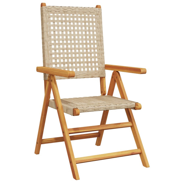 Beige puutarhanojatuolit Alenus 4 kpl (polyrottinki ja puu)