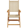 Beige puutarhanojatuolit Alenus 4 kpl (polyrottinki ja puu)