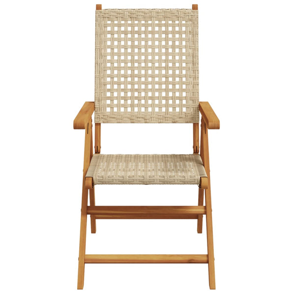 Beige puutarhanojatuolit Alenus 4 kpl (polyrottinki ja puu)