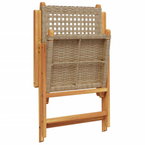Beige puutarhanojatuolit Alenus 4 kpl (polyrottinki ja puu)
