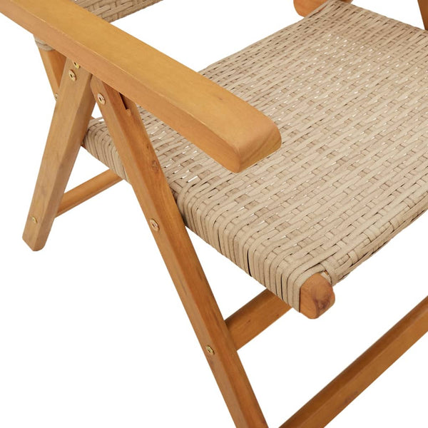 Beige puutarhanojatuolit Alenus 4 kpl (polyrottinki ja puu)