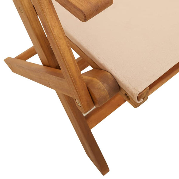 Beige taitettavat puutarhatuolit Ocheselu 8 kpl (kangas ja puu)