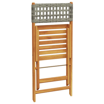 Harmaa taitettavat puutarhatuolit Sulta 8 kpl (polyrottinki ja puu)