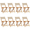 Beige taitettavat puutarhatuolit Sulta 8 kpl (polyrottinki / puu)
