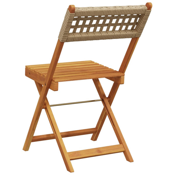 Beige taitettavat puutarhatuolit Sulta 8 kpl (polyrottinki / puu)