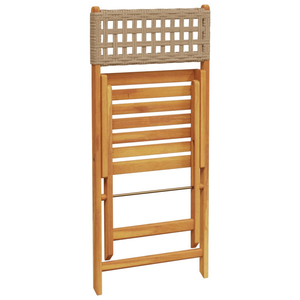 Beige taitettavat puutarhatuolit Sulta 8 kpl (polyrottinki / puu)
