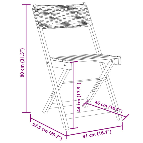 Beige taitettavat puutarhatuolit Sulta 8 kpl (polyrottinki / puu)