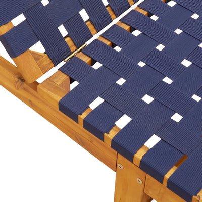Aurinkotuolit 2 kpl täysi akasiapuu ja tummansininen kangas