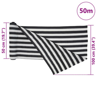 Antrasiitti ja valkoinen näkösuoja Besirgemal 1x50 m (hdpe 75 g/m²)