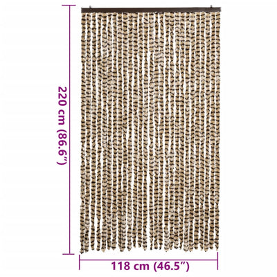 Beige ja ruskea hyönteisverho Septilici 118x220cm (chenille)