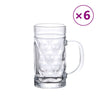 Oluttuopit kahvalla lasi 6 kpl 500 ml