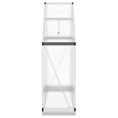Kasvihuone pohjarungolla hopea 169x58x202 cm alumiini
