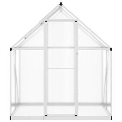 Kasvihuone pohjarungolla hopea 169x114x195 cm alumiini