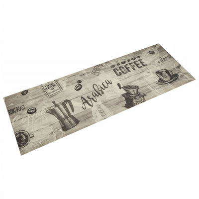 Keittiön pestävä lattiamatto Coffee harmaa 60x180 cm sametti